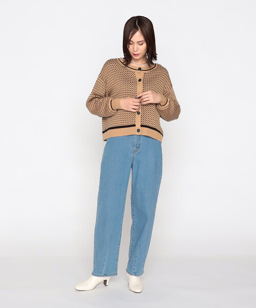 「COMME CA ISM」 ニットカーディガン MEDIUM ブラック レディース_画像7