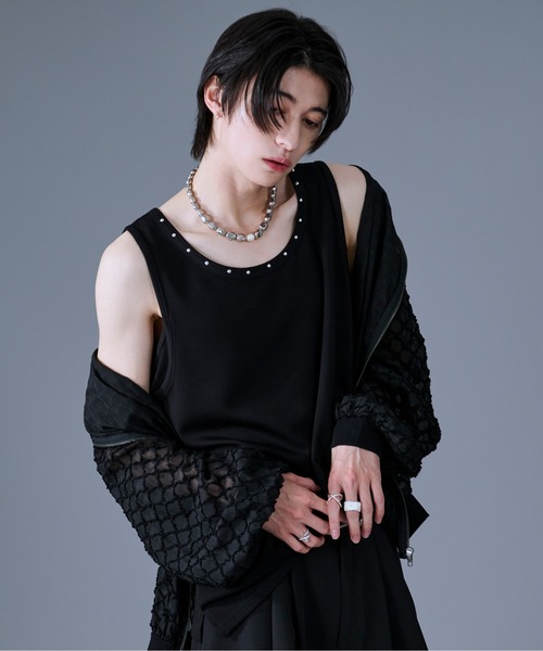 Ellno Loset（エルノロゼット） タンクトップ 「機能性付き」スタッズ