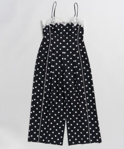 MAISON SPECLAL ジャンプスーツ Black サイズ1 MAISON SPECIAL（メゾンスペシャル） オールインワン Lace Dot
