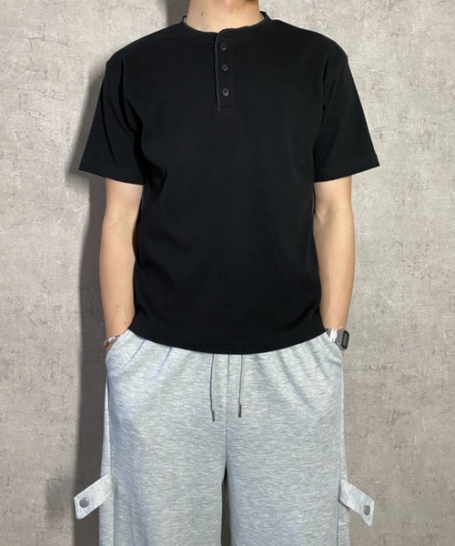 link lot ヘンリーネック tシャツ スパンリブヘンリーネックTシャツ
