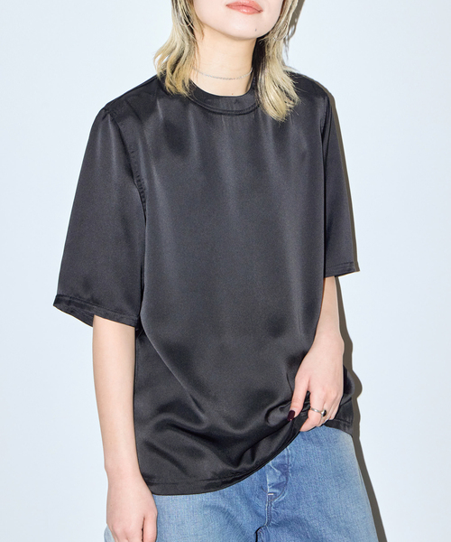 【新品未使用】CITYSHOP SATIN Tシャツ ブラック CITYSHOP（シティショップ） tシャツ 「追加2」SATIN Tシャツ