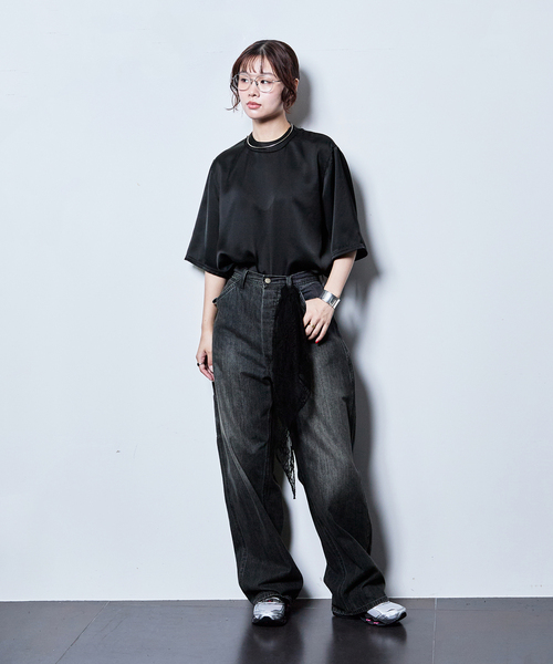 【新品未使用】CITYSHOP SATIN Tシャツ ブラック CITYSHOP（シティショップ） tシャツ 「追加2」SATIN Tシャツ