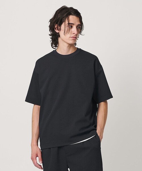 tシャツ Air Dobby ワイドテーパード クルーネック Tシャツ ヨコストレッチ 吸水速乾 ウォッシャブル メンズの画像