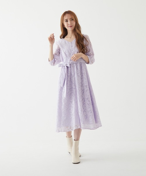 「BE RADIANCE」 7分袖ワンピース S アイボリー レディース_画像3