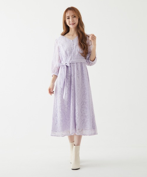 「BE RADIANCE」 7分袖ワンピース S アイボリー レディース_画像6
