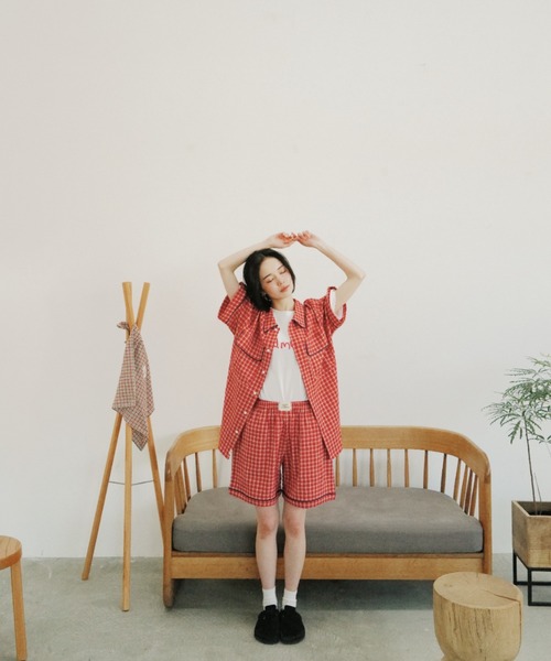「common gull products.」 7分袖ブラウス LARGE ライトブルー レディース_画像3