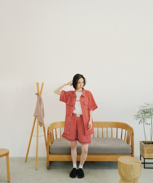 「common gull products.」 7分袖ブラウス LARGE ライトブルー レディース_画像4