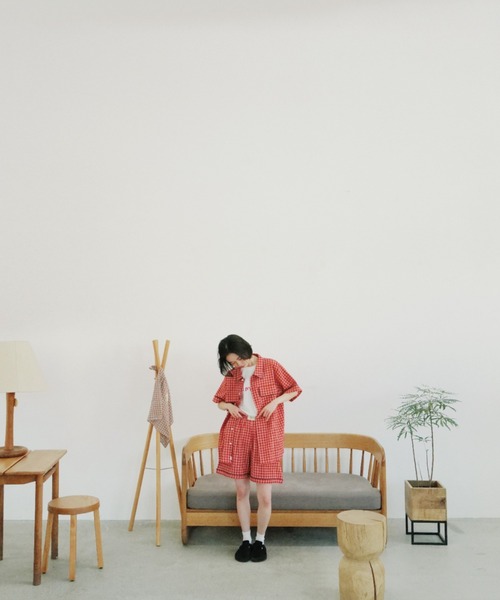 「common gull products.」 7分袖ブラウス LARGE ライトブルー レディース_画像5