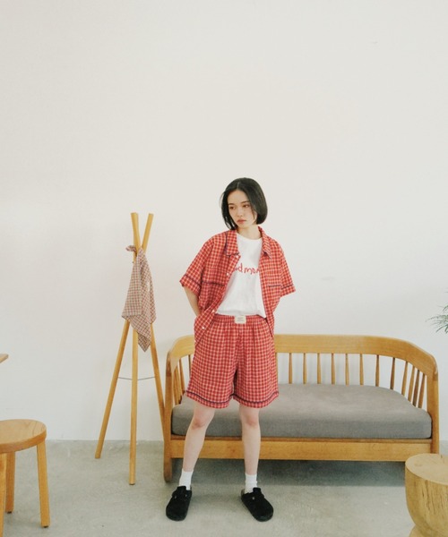「common gull products.」 7分袖ブラウス LARGE ライトブルー レディース_画像6