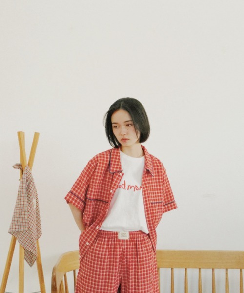 「common gull products.」 7分袖ブラウス LARGE ライトブルー レディース_画像7