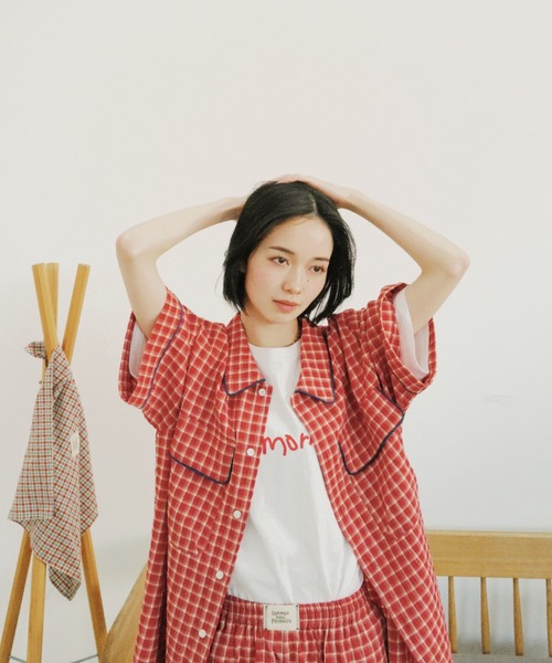 「common gull products.」 7分袖ブラウス LARGE ライトブルー レディース_画像9