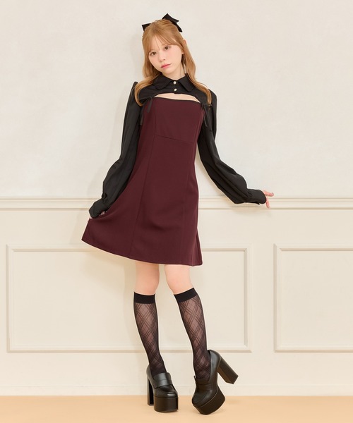 「apres jour」 キャミソールワンピース フリー ブラック レディース_画像8