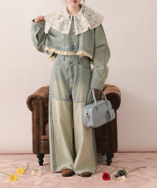 「loin nuit」 デニムパンツ MEDIUM ブルー レディース_画像4