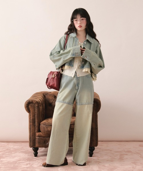 「loin nuit」 デニムパンツ MEDIUM ブルー レディース_画像6