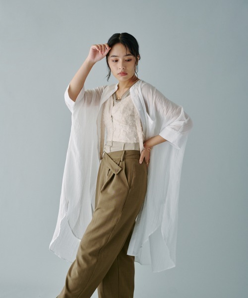 「terrace」 7分袖ブラウス MEDIUM ブラック レディース_画像7