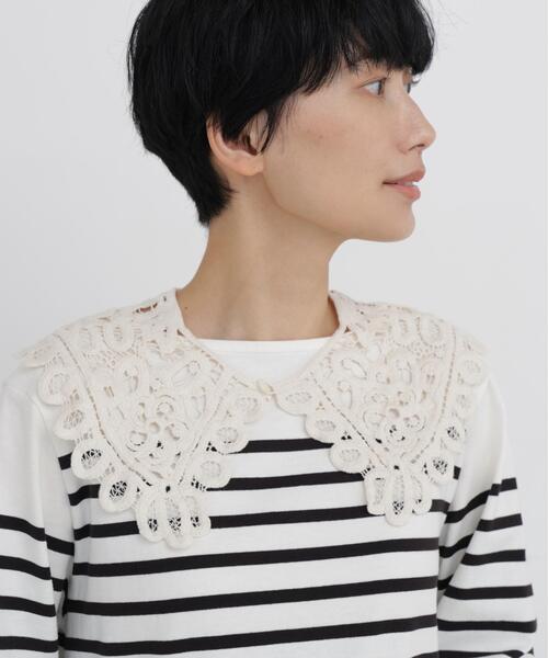 ベイビー　レース付け襟カットソー human woman（ヒューマンウーマン） つけ襟 付け襟 レースカラー