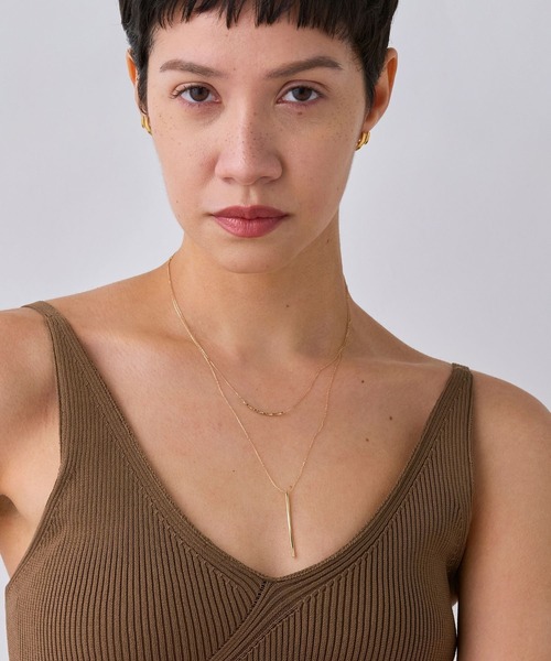 JUPITER ネックレス 「K10」Y字ロングバーネックレス「動画あり」「45