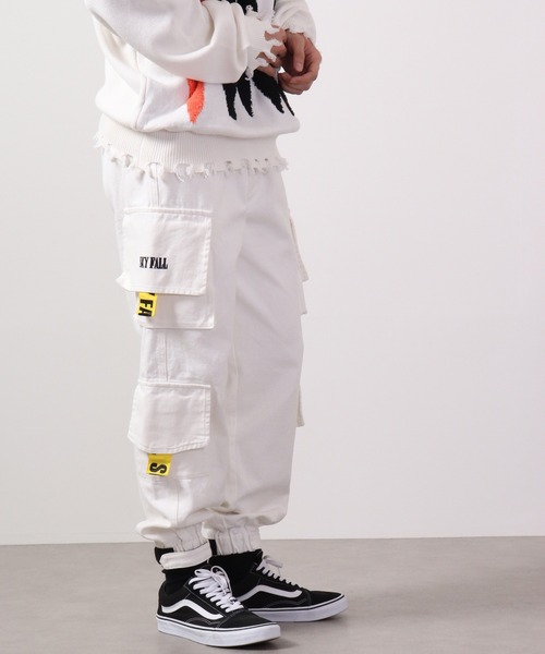 RE730 ジーンズ Loose denim cargo jogger pants / デニムカーゴ