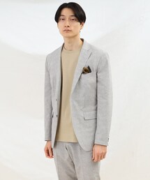 極美品 タケオキクチ ドビープリントジャケット ロゴボタン ネイビー XL 抗菌防臭】COOL DOTS（R）ドビープリント ジャケット（テーラード