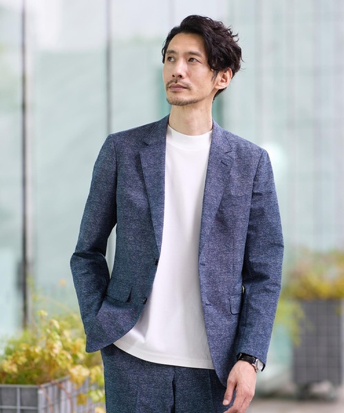 ジャケット テーラードジャケット 「抗菌防臭」COOL DOTS（R）ドビープリント ジャケット メンズの画像