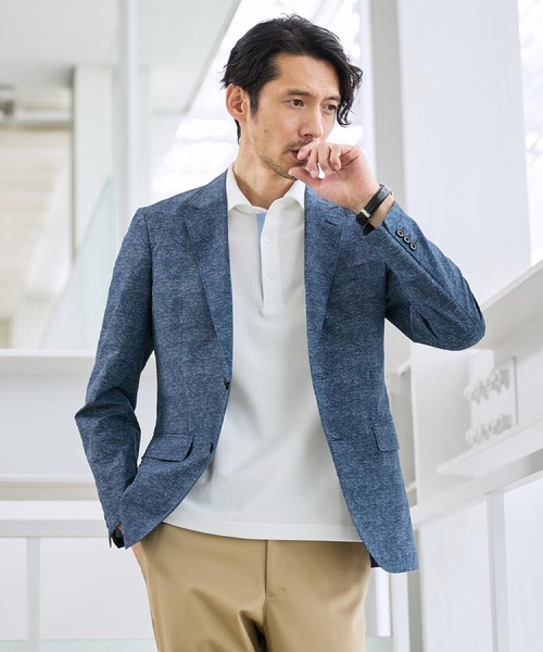 ジャケット テーラードジャケット 「抗菌防臭」COOL DOTS（R）ドビープリント ジャケット メンズの画像