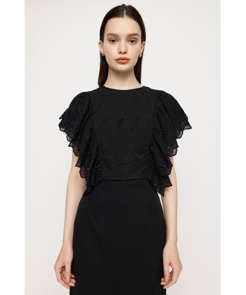 シャツ ブラウス BACK OPEN FRILL TOPS バックオープン フリルトップス 