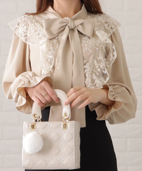 Lace Ladies（レースレディース） ブラウス シャツ ボウタイ付きレース