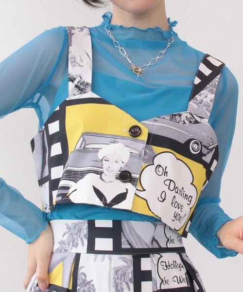 ベスト ジレ バックベルトビスチェ レディース