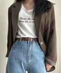 ベルト 「牛革」シルバーバックルシンプルレザー...の詳細画像1