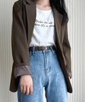 ベルト 「牛革」シルバーバックルシンプルレザー...の詳細画像2