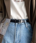 ベルト 「牛革」シルバーバックルシンプルレザー...の詳細画像4