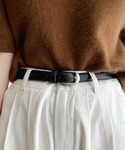 ベルト 「牛革」シルバーバックルシンプルレザー...の詳細画像5