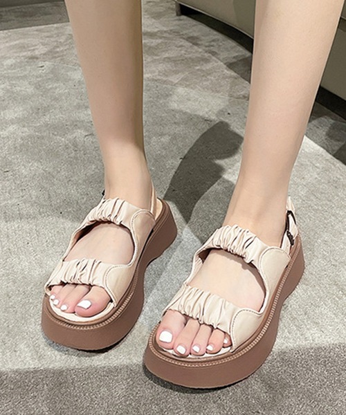 Lace Ladies（レースレディース） 厚底 サンダル シュシュ風ベルト