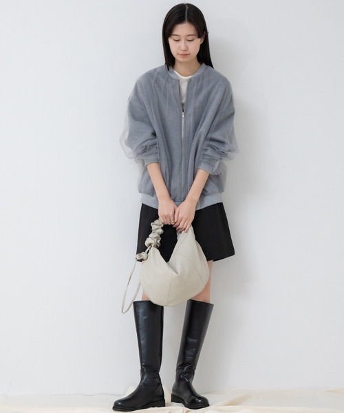 HEILIS ブルゾン アウター ダンボールジップチュールブルゾン