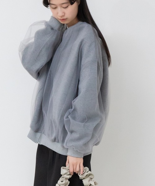 HEILIS ブルゾン アウター ダンボールジップチュールブルゾン