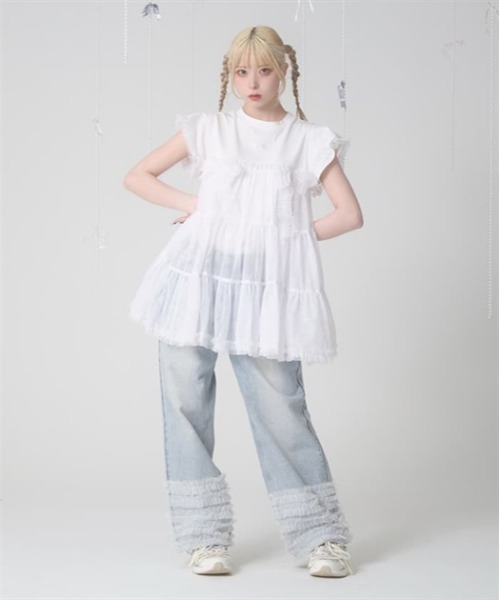 Fickle Bebe tシャツ チュールスウィッチトップス レディース