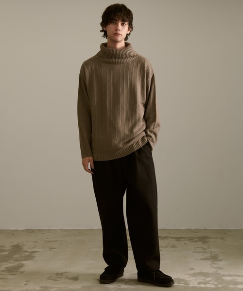 Revo. セーター ニット ジオメストライプ ルーズフィット