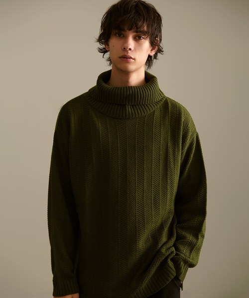 Revo. セーター ニット ジオメストライプ ルーズフィット