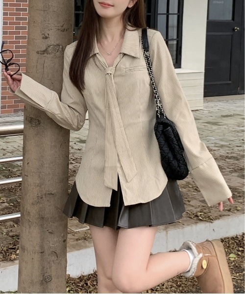 ブラウス シャツ TIE VN BLOUSE/タイブイネックブラウス レディース 楽天市場】vネックタイブラウスの通販