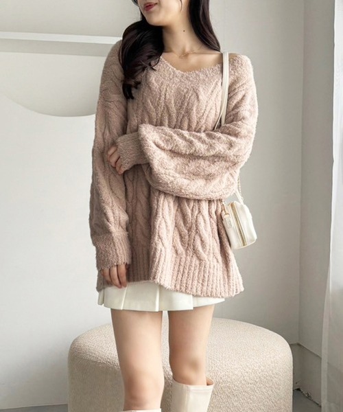 one after another NICE CLAUP ニット セーター ケーブルニット