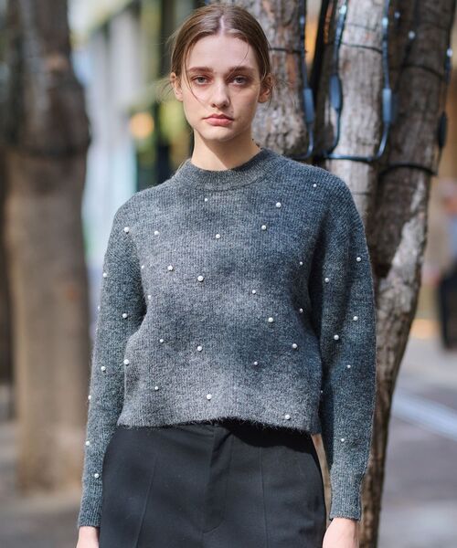 Dior フェイクパールニット 美品】Dior J'ADIOR 8 カシミヤ ニット フード