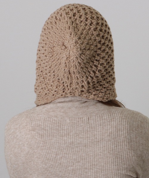 Lace Ladies ニット帽 ニットキャップ ソリッドカラー 耳付き
