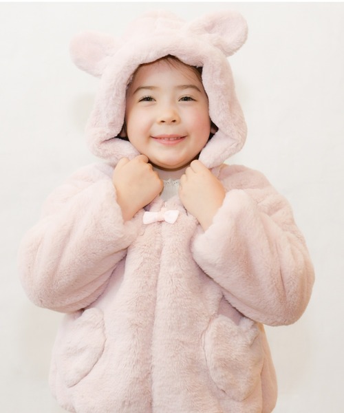 KP ブルゾン アウター うさ耳フェイクファーブルゾン(90〜130) キッズ