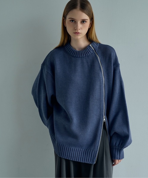 【美品】ellie　オーバーサイズニット　ネイビー ELLUV セーター ニット 「ELLUV/エルヴ」-2025AW EDIT-カーブラウンド