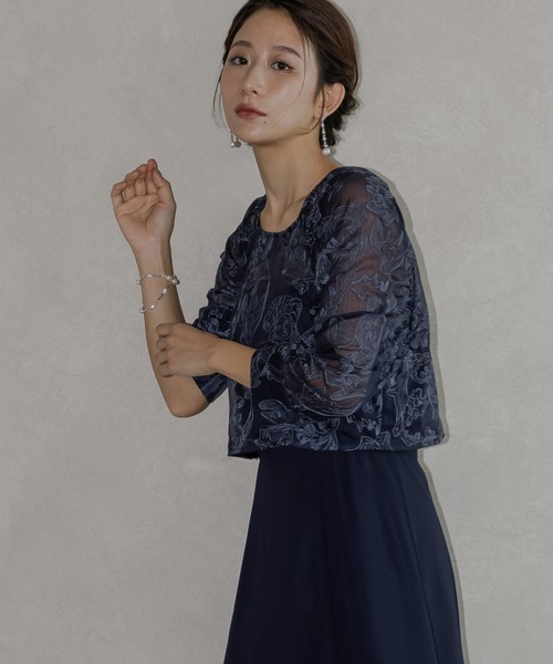 epic day レース＆シフォンパーティードレス M epic day ドレス 結婚式 オケージョン ワンピース オケージョン