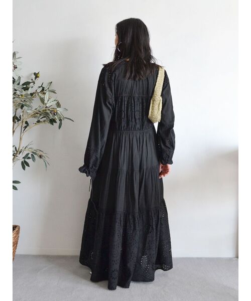 Ungrid ワンピース カットワークレースコンビワンピース
