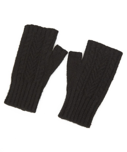 手袋 an meets zakka ケーブルニットフィンガーレス手袋 レディース