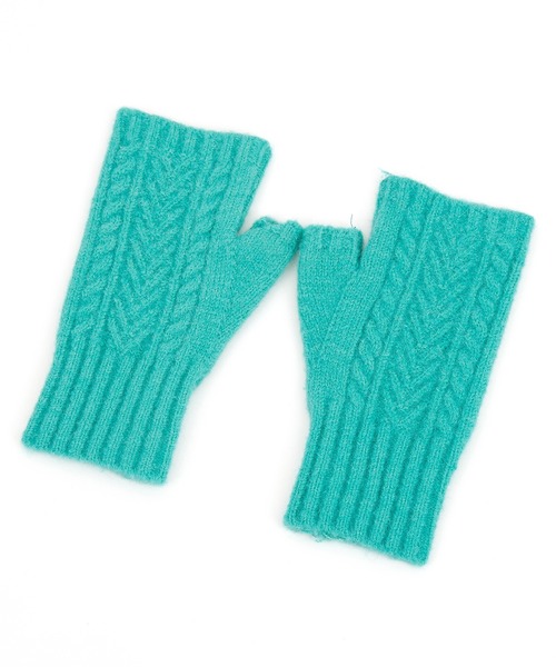 布良ニット手袋 手袋 an meets zakka ケーブルニットフィンガーレス手袋 レディース