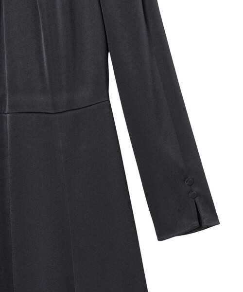 【美品】アナイ トリアセサテンフレアワンピース 2025 ネイビー S Eternal Line 2025】トリアセサテンフレア ワンピース|ANAYI OFFICIAL