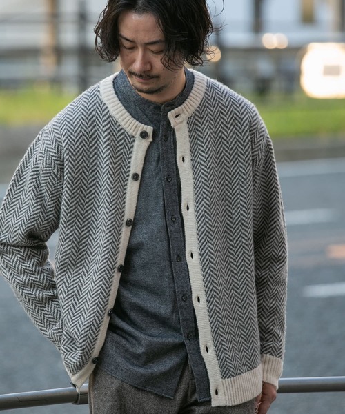 URBAN RENEWAL USA製 長袖 3D ニットカーディガン S/M グレー系 ジップ メンズ main image 0